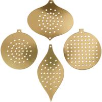 Kruissteken karton, kersdecoratie, H: 8,5-12 cm, gatgrootte 3 mm, metallic goud, 8 stuk/ 1 doos