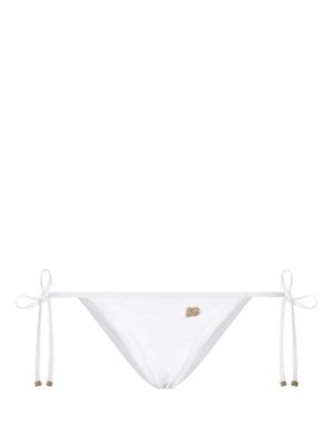 Dolce & Gabbana bas de bikini à plaque logo - Blanc