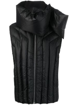 Rick Owens gilet matelassé Gimp à col détachable - Noir