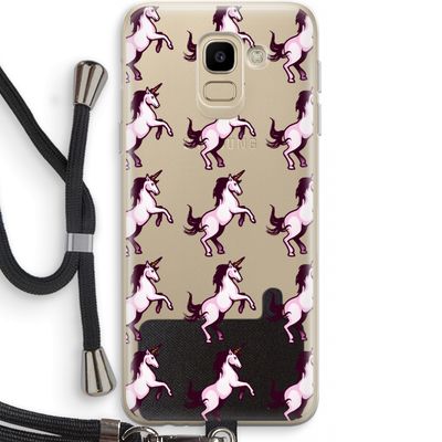 Musketon Unicorn: Samsung Galaxy J6 (2018) Transparant Hoesje met koord