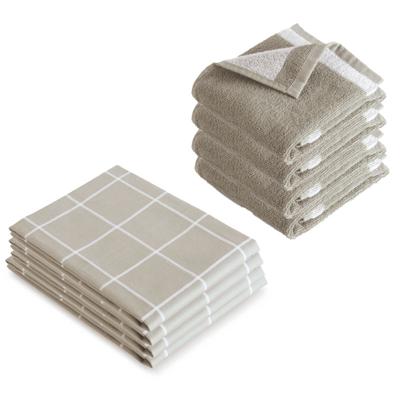Byrklund Keuken- en Theedoeken set Do Dishes & Dry Hands Zand - 8 delig
