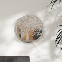 VidaXL Spiegel rond 40x2,5 cm ijzer zandkleurig