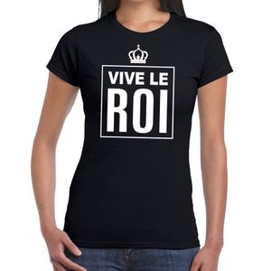 Zwart Vive le Roi Frans t-shirt dames