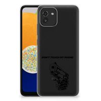 Samsung Galaxy A03 Silicone-hoesje Gun Don't Touch My Phone