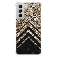 Samsung Galaxy S21 FE shockproof hoesje - Chevron luipaard