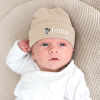 Babymuts bedrukken - Beige