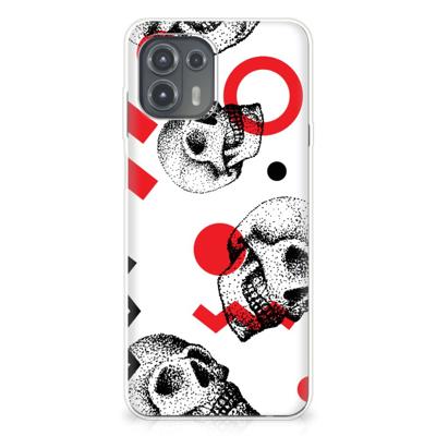Silicone Back Case Motorola Edge 20 Lite Skull Red