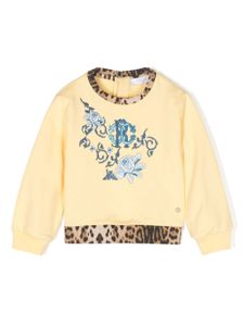 Roberto Cavalli Junior sweat à broderies - Jaune