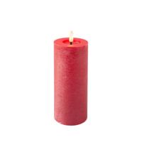LED kaars Lumineo Rood Ø 7 x 19 cm Rustiek (AAA)