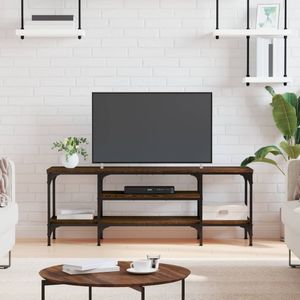 Tv-meubel 121x35x45 cm bewerkt hout en ijzer bruineikenkleurig