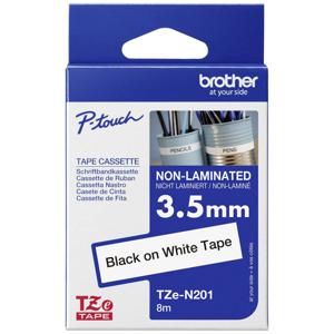 Brother TZe-N201 Labeltape ongelamineerd Tapekleur: Wit Tekstkleur: Zwart 3.5 mm 8 m