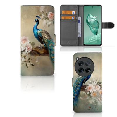 Telefoonhoesje | Met pasjeshouder | voor OnePlus 12 Vintage Pauwen