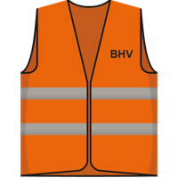 Hesje oranje BHV opdruk voor/achter - BHV V+A