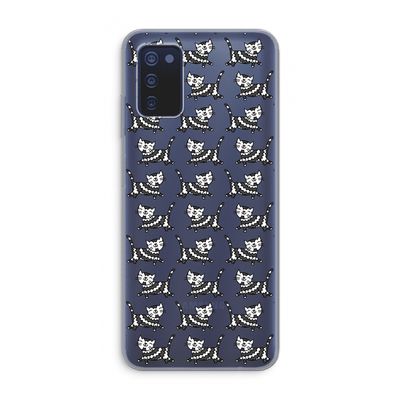 Zwarte poes: Samsung Galaxy A03s Transparant Hoesje