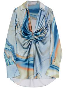 Simkhai robe-chemise Roma à fronces - Bleu