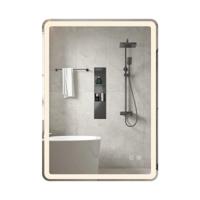 70 x 50 cm LED-Badkamerspiegel Breukvast Gehard Glas Rechthoekige Wandspiegel Drie Kleurtemperatuurinstellingen