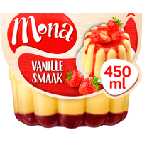Mona Vanillesmaak Pudding met Aardbeiensaus bij Jumbo