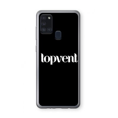 Topvent Zwart: Samsung Galaxy A21s Transparant Hoesje