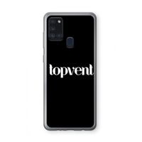 Topvent Zwart: Samsung Galaxy A21s Transparant Hoesje