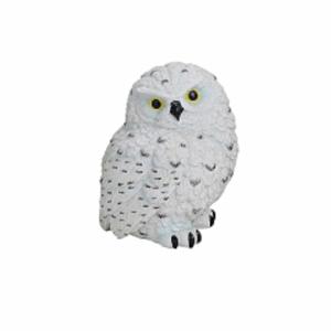 Decoratie sneeuwuil - wit - polystone - 11 cm - uilen beeldje