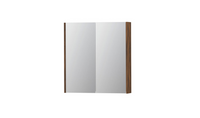 INK SPK2 spiegelkast met 2 dubbelzijdige spiegeldeuren, 2 verstelbare glazen planchetten, stopcontact en schakelaar 70 x 14 x 73 cm, noten - thumbnail