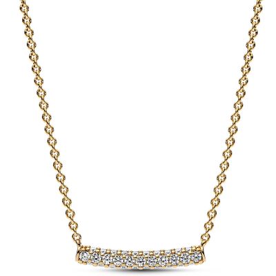 Pandora 362635C01 Ketting Timeless Single Row Bar zilver-zirconia goudkleurig-wit 45 cm