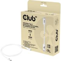 club3D USB-C-kabel USB 4.0 USB-C stekker 1.2 m Wit CAC-1572