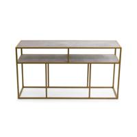 STALUX Side-table Teun 150cm - goud / beton - thumbnail