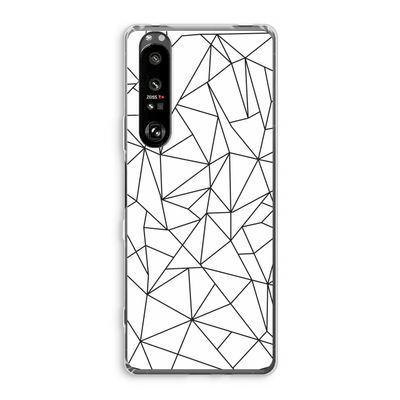 Geometrische lijnen zwart: Sony Xperia 1 III Transparant Hoesje
