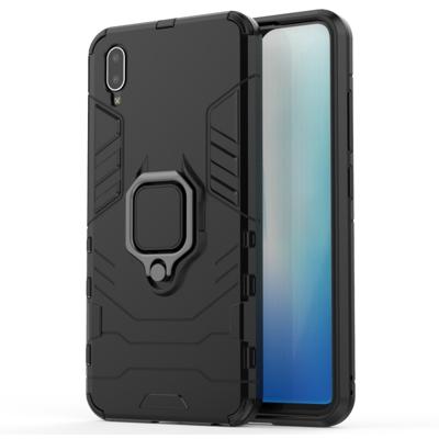 PC + TPU schokbestendige beschermhoes met magnetische ring houder voor vivo Y93 (zwart)