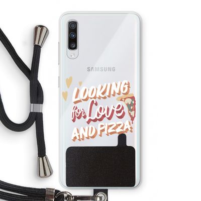 Pizza is the answer: Samsung Galaxy A70 Transparant Hoesje met koord