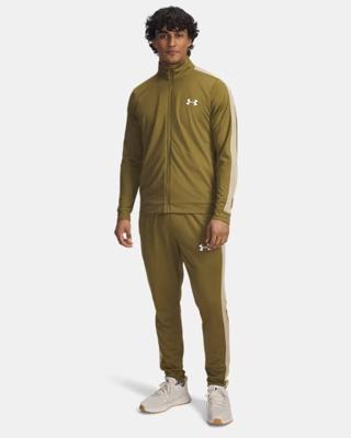 Under Armour Rival Knit Trainingspak Heren Donkergroen/Beige - Maat M - Kleur: BeigeDonkergroen | Soccerfanshop