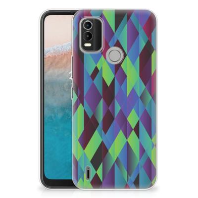 Nokia C21 Plus | TPU Hoesje | Abstract Green Blue