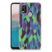 Nokia C21 Plus | TPU Hoesje | Abstract Green Blue