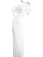 Solace London robe longue Selia à une épaule - Blanc