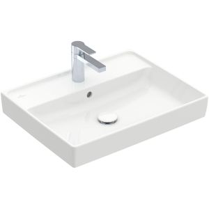 Villeroy & Boch Collaro wastafel 60x47cm met overloop 1 kraangat wit 4A336001