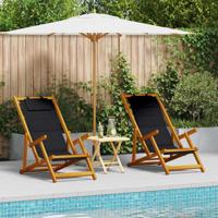 Strandstoel 2 pcs Bruin 61.5 x 123 x 82cm Massief acaciahout
