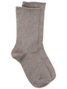 Brunello Cucinelli chaussettes en cachemire mélangé - Marron