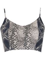 Amir Slama printed cropped top - Marron - thumbnail