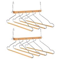 Set van 2x stuks luxe kledinghanger/broekhanger voor 4 broeken/shirts 42 x 45 cm - Kledinghangers