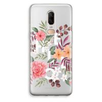 Hello in flowers: OnePlus 6 Transparant Hoesje