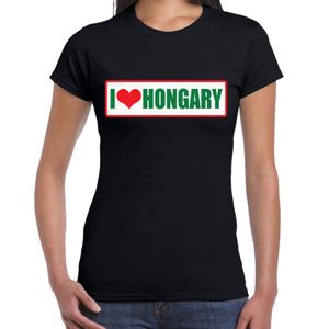 I love Hongary / Hongarije landen t-shirt zwart dames