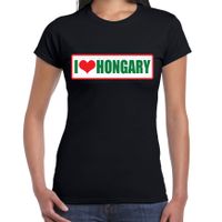 I love Hongary / Hongarije landen t-shirt zwart dames - thumbnail