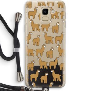 Alpacas: Samsung Galaxy J6 (2018) Transparant Hoesje met koord
