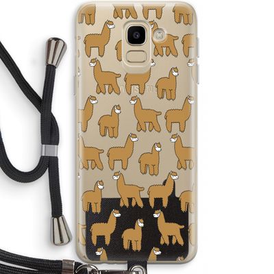 Alpacas: Samsung Galaxy J6 (2018) Transparant Hoesje met koord