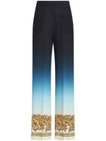 ETRO pantalon ample en soie à effet dégradé - Bleu