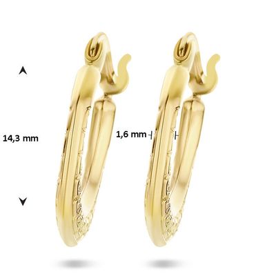 Oorringen Lapide geelgoud 1,6 x 14,3 mm