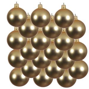 Decoris kerstballen - 18x - goud - 8 cm - glas - mat - velvet - kerstversiering