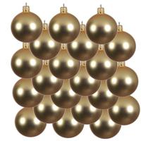 Decoris kerstballen - 18x - goud - 8 cm - glas - mat - velvet - kerstversiering