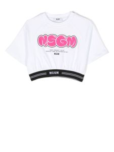 MSGM Kids t-shirt à logo imprimé - Blanc